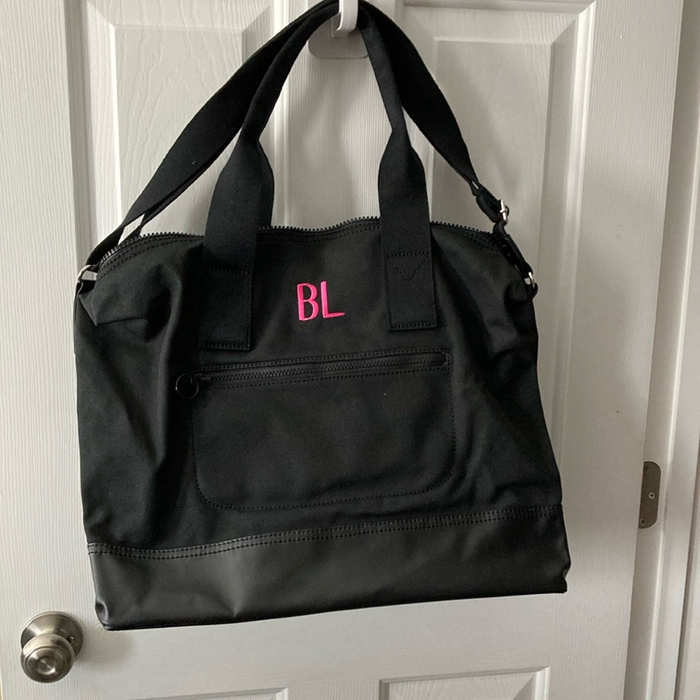 Black Monogrammed Weekender Bag